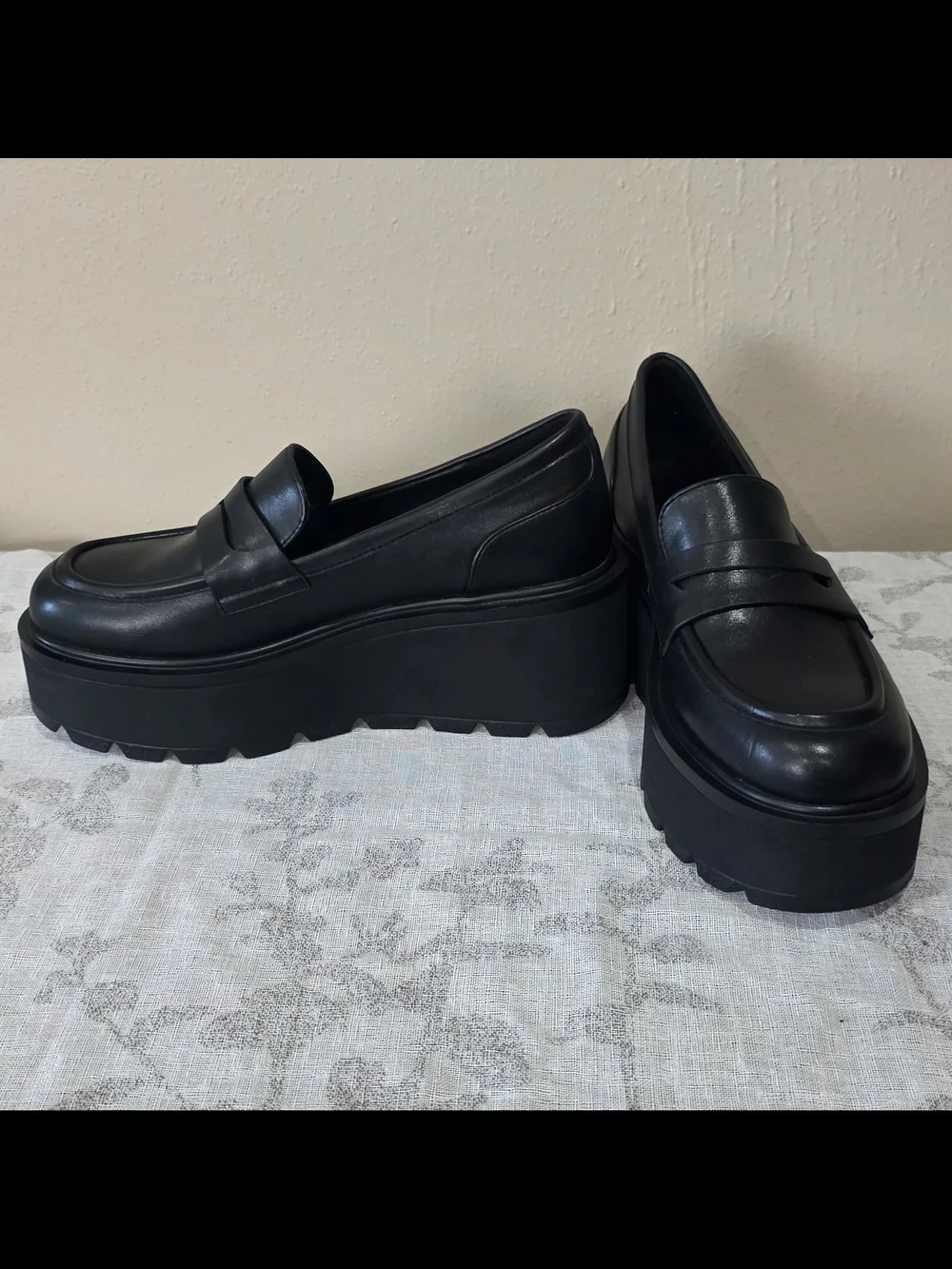 Platform Penny Loafers - Black - Picture 3 of 8